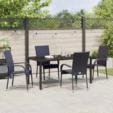 Set da Pranzo per Giardino 5 pcs Nero