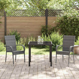 Set da Pranzo per Giardino 3 pcs Grigio
