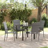 Set da Pranzo per Giardino 5 pcs Grigio