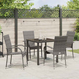 Set da Pranzo per Giardino 5 pcs Grigio