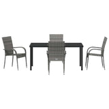 Set da Pranzo per Giardino 5 pcs Grigio