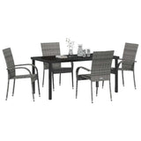 Set da Pranzo per Giardino 5 pcs Grigio