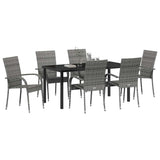 Set da Pranzo per Giardino 7 pcs Grigio