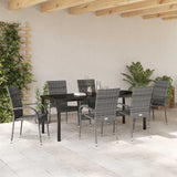 Set da Pranzo per Giardino 7 pcs Grigio