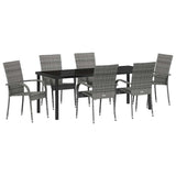 Set da Pranzo per Giardino 7 pcs Grigio