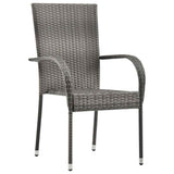 Set da Pranzo per Giardino 7 pcs Grigio