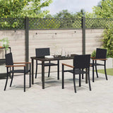 Set da Pranzo per Giardino 5 pcs Nero