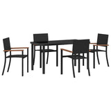 Set da Pranzo per Giardino 5 pcs Nero