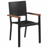 Set da Pranzo per Giardino 5 pcs Nero