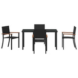 Set da Pranzo per Giardino 5 pcs Nero