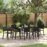 Set da Pranzo per Giardino 7 pcs Nero