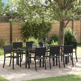 Set da Pranzo per Giardino 9 pcs Nero