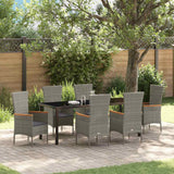 Set da Pranzo per Giardino con cuscino 7 pcs Grigio