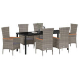 Set da Pranzo per Giardino con cuscino 7 pcs Grigio