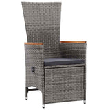 Set da Pranzo per Giardino con cuscino 5 pcs Grigio polyrattan