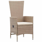 Set da Pranzo per Giardino con cuscino 5 pcs Beige polyrattan