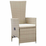 Set da Pranzo per Giardino con cuscino 7 pcs Beige polyrattan