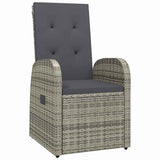 Set da Pranzo per Giardino con cuscino 5 pcs Grigio polyrattan