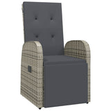 Set da Pranzo per Giardino con cuscino 7 pcs Grigio polyrattan