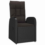 Set da Pranzo per Giardino con cuscino 7 pcs Nero polyrattan