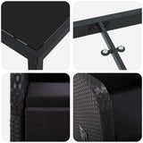 Set da Pranzo per Giardino con cuscino 5 pcs Nero polyrattan