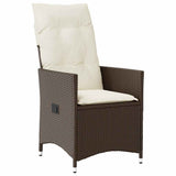 Set da Pranzo per Giardino con cuscino 5 pcs Marrone polyrattan