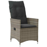 Set da Pranzo per Giardino con cuscino 9 pcs Grigio polyrattan