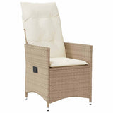 Set da Pranzo per Giardino con cuscino 5 pcs Beige polyrattan