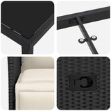 Set da Pranzo per Giardino con cuscino 7 pcs Nero polyrattan