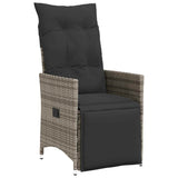 Set da Pranzo per Giardino con cuscino 7 pcs Grigio polyrattan