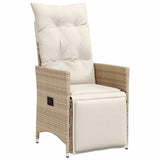 Set da Pranzo per Giardino con cuscino 7 pcs Beige polyrattan