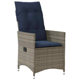 Set di tavolo e sedie con cuscino 5 pcs Grigio Rattan in PE