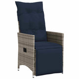 Set di tavolo e sedie con cuscino 7 pcs Grigio Rattan in PE