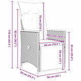 Set da Pranzo per Giardino con cuscino 9 pcs Nero polyrattan