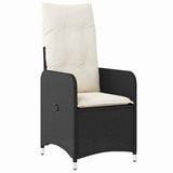 Set da Pranzo per Giardino 9 pcs Nero polyrattan