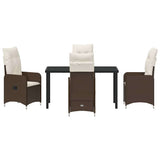 Set da Pranzo per Giardino 5 pcs Marrone polyrattan