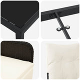 Set da Pranzo per Giardino 5 pcs Nero polyrattan