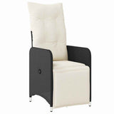 Set da Pranzo per Giardino 5 pcs Nero polyrattan