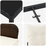 Set da Pranzo per Giardino 9 pcs Marrone polyrattan