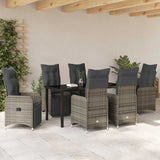 Set da Pranzo per Giardino 7 pcs Beige polyrattan