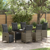 Set da Pranzo per Giardino 7 pcs Beige polyrattan