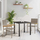 Set da Pranzo per Giardino con cuscino 3 pcs Grigio polyrattan