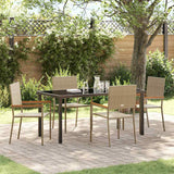 Set da Pranzo per Giardino con cuscino 5 pcs Beige polyrattan