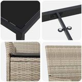 Set da Pranzo per Giardino 7 pcs Grigio chiaro polyrattan
