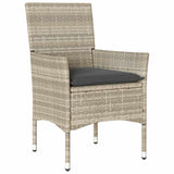 Set da Pranzo per Giardino 9 pcs Grigio chiaro polyrattan