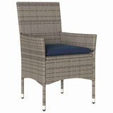 Set di tavolo e sedie con cuscino 7 pcs Grigio Rattan in PE