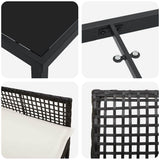 Set da Pranzo per Giardino con cuscino 5 pcs Nero polyrattan