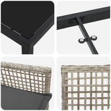 Set da Pranzo per Giardino 7 pcs Grigio chiaro polyrattan