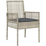 Set da Pranzo per Giardino 7 pcs Grigio chiaro polyrattan