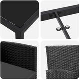 Set da Pranzo per Giardino con cuscino 5 pcs Nero polyrattan